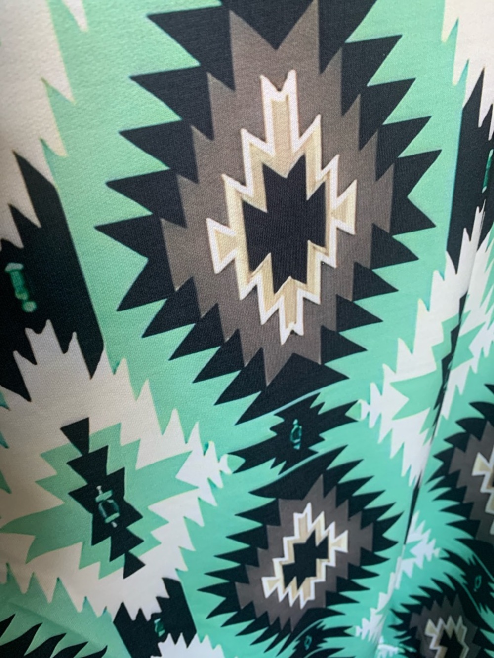 AZTEC Print Black, Turquoise, Gray & White Quarter Zip Pullover Sweatshirt - Picture 4 of 4